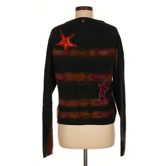 Galadriel Matteo LA Recycled Cashmere Grunge Striped Star Sweater Sz. M - Picture 2 of 8